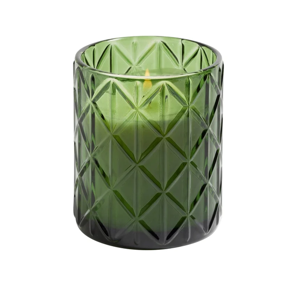 Vela de Cedro y Pino en Vidrio Decorativo Verde - Hillhouse Naturals