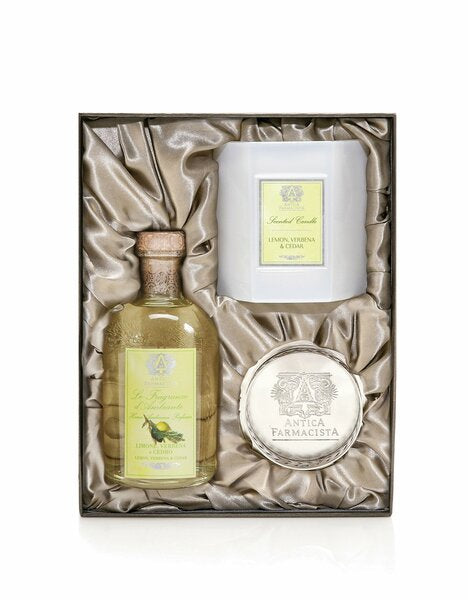Lemon verbena & Cedar Nickel Home Ambiance Gift Set
