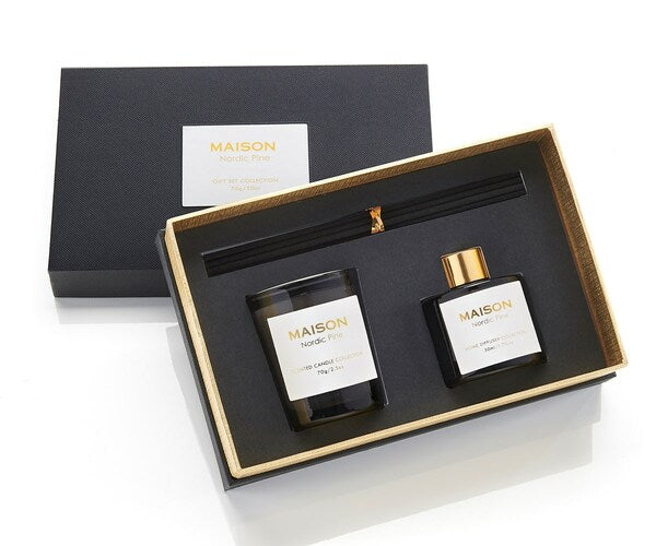 Nordic Pine Scented Candle & Diffuser Gift Set