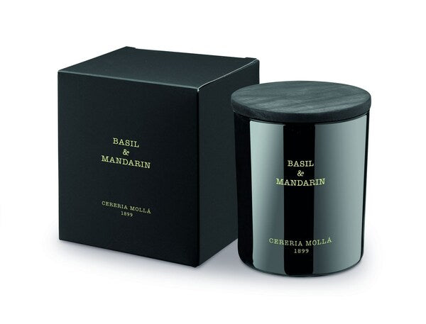 Basil & Mandarin Black Premium Candle 8oz
