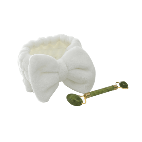 Set de rodillos faciales y diadema de felpa