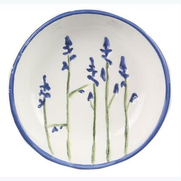 Ceramic Freshly Picked Floral Trinket Dish, Blue & White