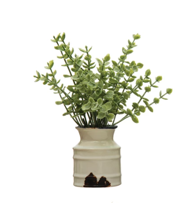 Planta de Imitación en Maceta Ceramica