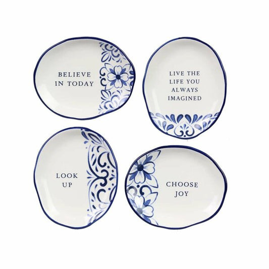 Blue and White Ceramic Talavera Trinket Dish (C/U)