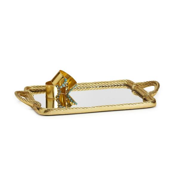 Golden Threads Rope Mirror Tray