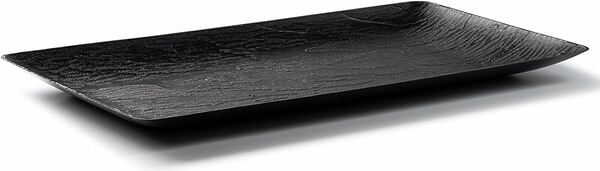 Plato recto rectangular negro
