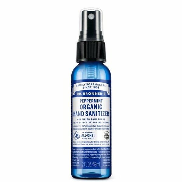 Dr. Bronner's Peppermint Organic Hand Sanitizer Spray 2oz