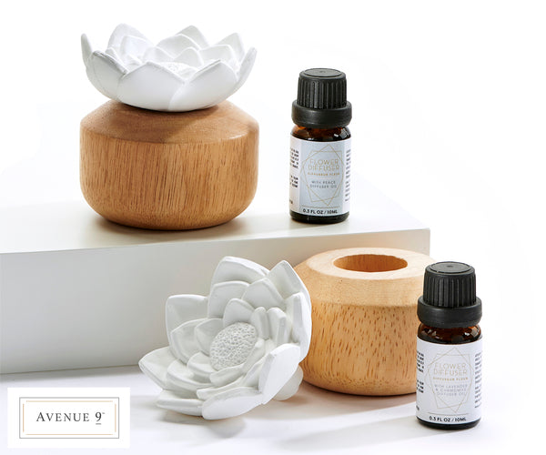 Lotus Diffuser w/Fragrance Oil, 2 Asst.