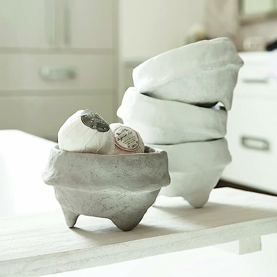 Tazón de papel maché - gris