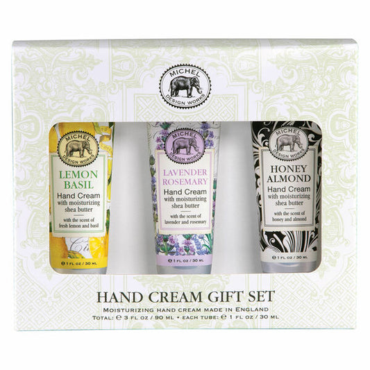 Hand Cream Gift Set - Lemon Basil, Lavender Rosemary, Honey Almond - 1oz
