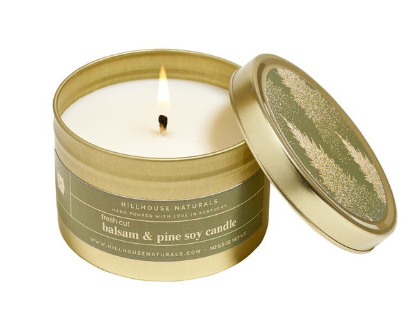Fresh Cut Balsam & Pine Candle In Gold Tin 5 oz