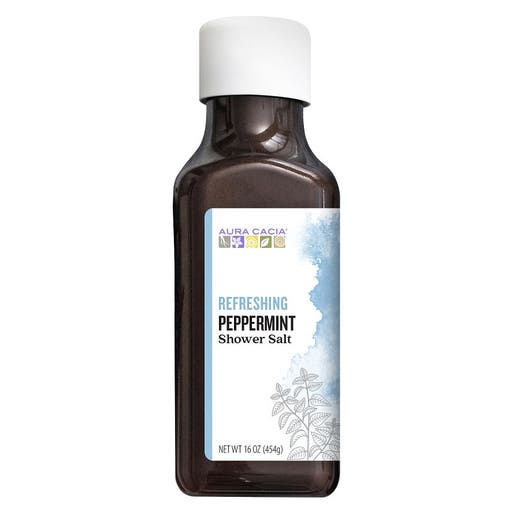 Aura Cacia Relaxing Peppermint Shower Salt 16 oz.