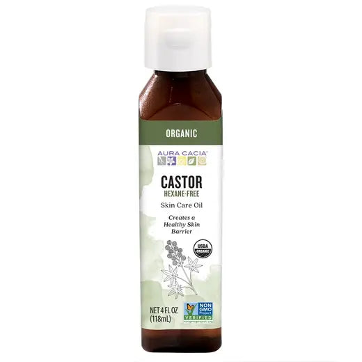 Aura Cacia Organic Castor Oil 4 fl. oz.