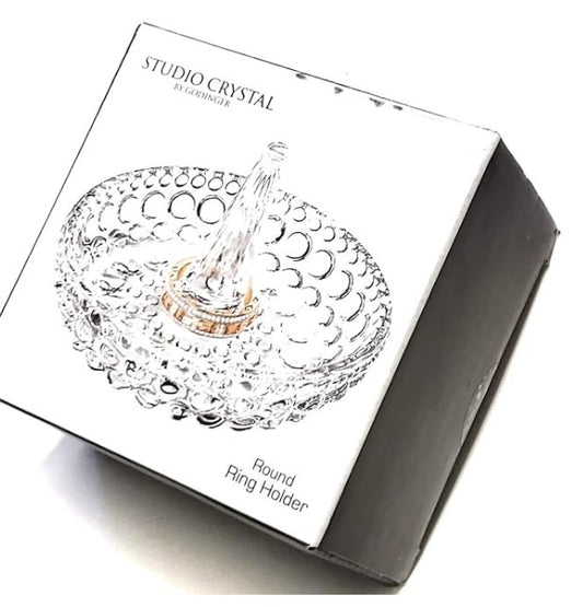 Ring Holder W/Round Base /  Porta Anillos de Cristal