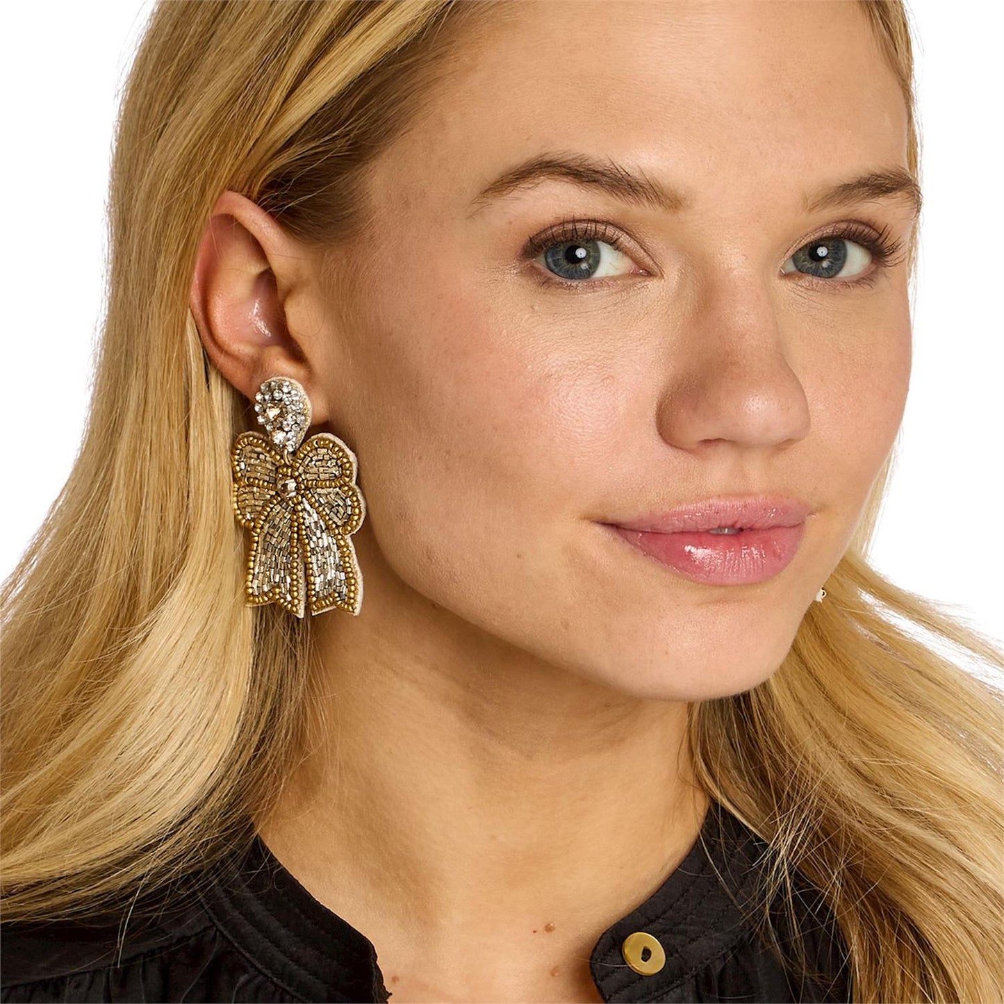 Glam Bow Embellished Earrings
