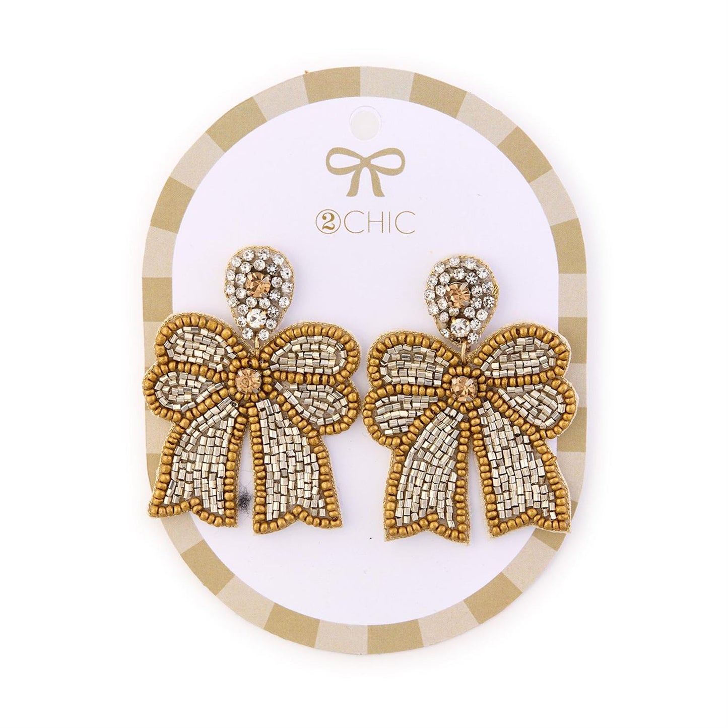 Glam Bow Embellished Earrings