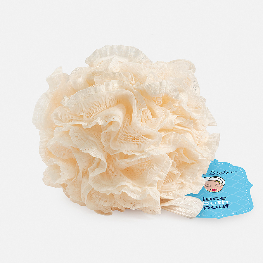VINTAGE LACE BATH POUF LIGHT BEige