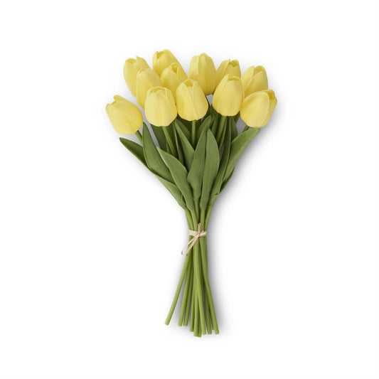 Light Yellow Real Touch Mini Tulip Bundle 13 Inch - Tulipanes