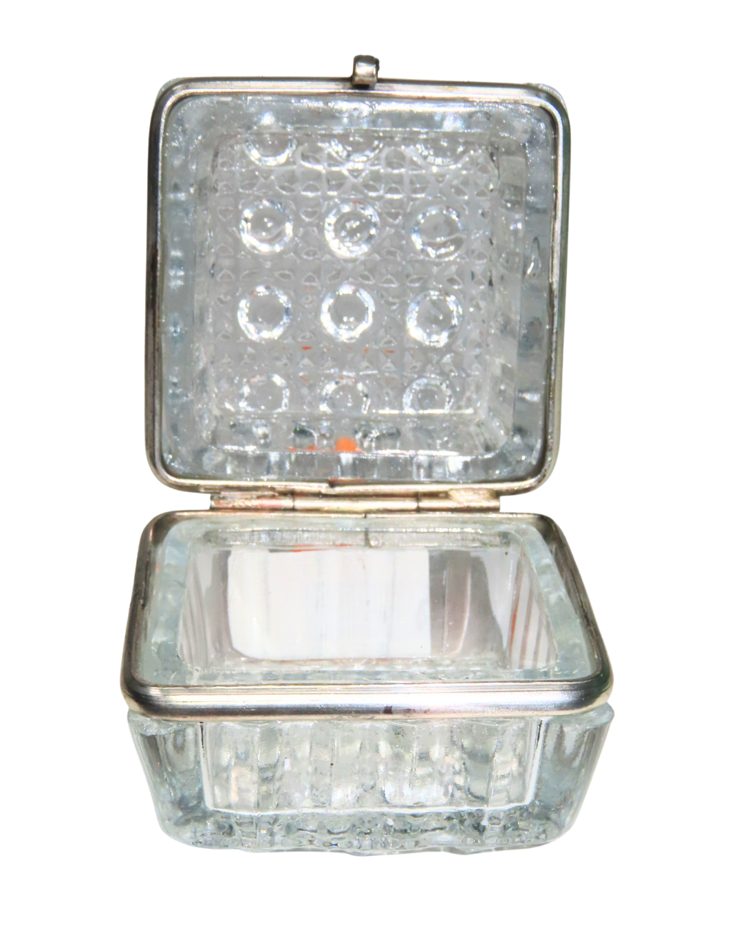 Etched Glass With Brass Small Box - Caja