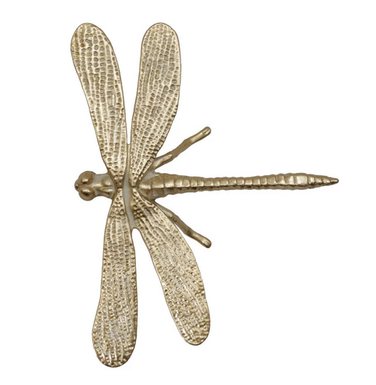 Pewter Dragonfly, Gold Finish / Libélula de peltre, acabado dorado