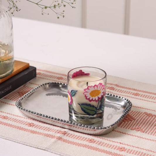 Engravable Rect Beaded Tray - SM - Bandeja
