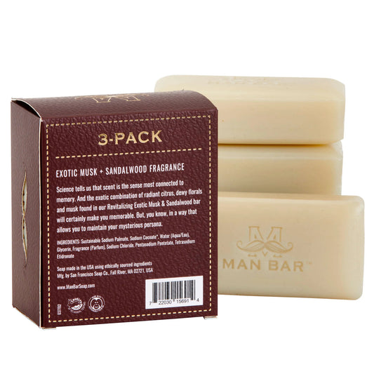 Man Bar Mini Pack de 3 Almizcle exótico y sándalo