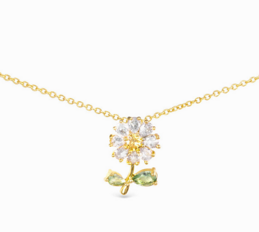 CZ Daisy Necklace - Gold - Collar de Margarita