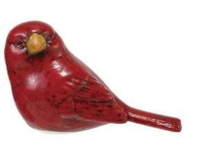 Hand-Painted Embossed Ceramic Bird - Figura de Ave