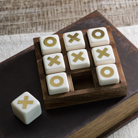 Resin & Wood Tic Tac Toe Set