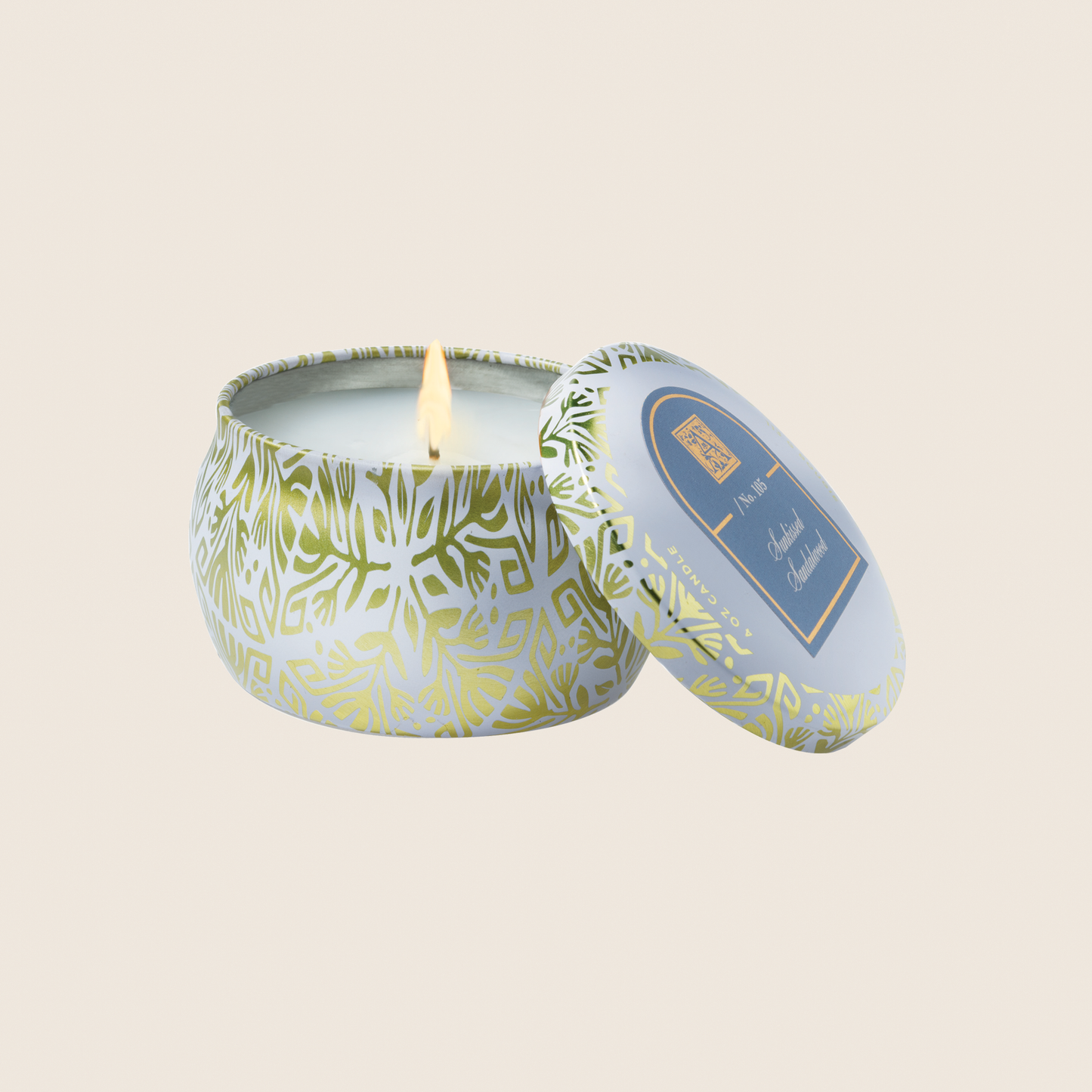 Sunkissed Sandalwood - Printed Travel Tin Candle