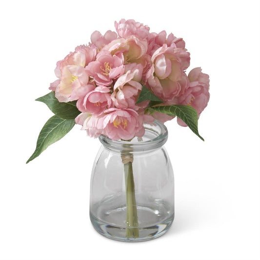 Cherry Blossom Premade in Glass Vase w/Faux Water - Jarrón con flores