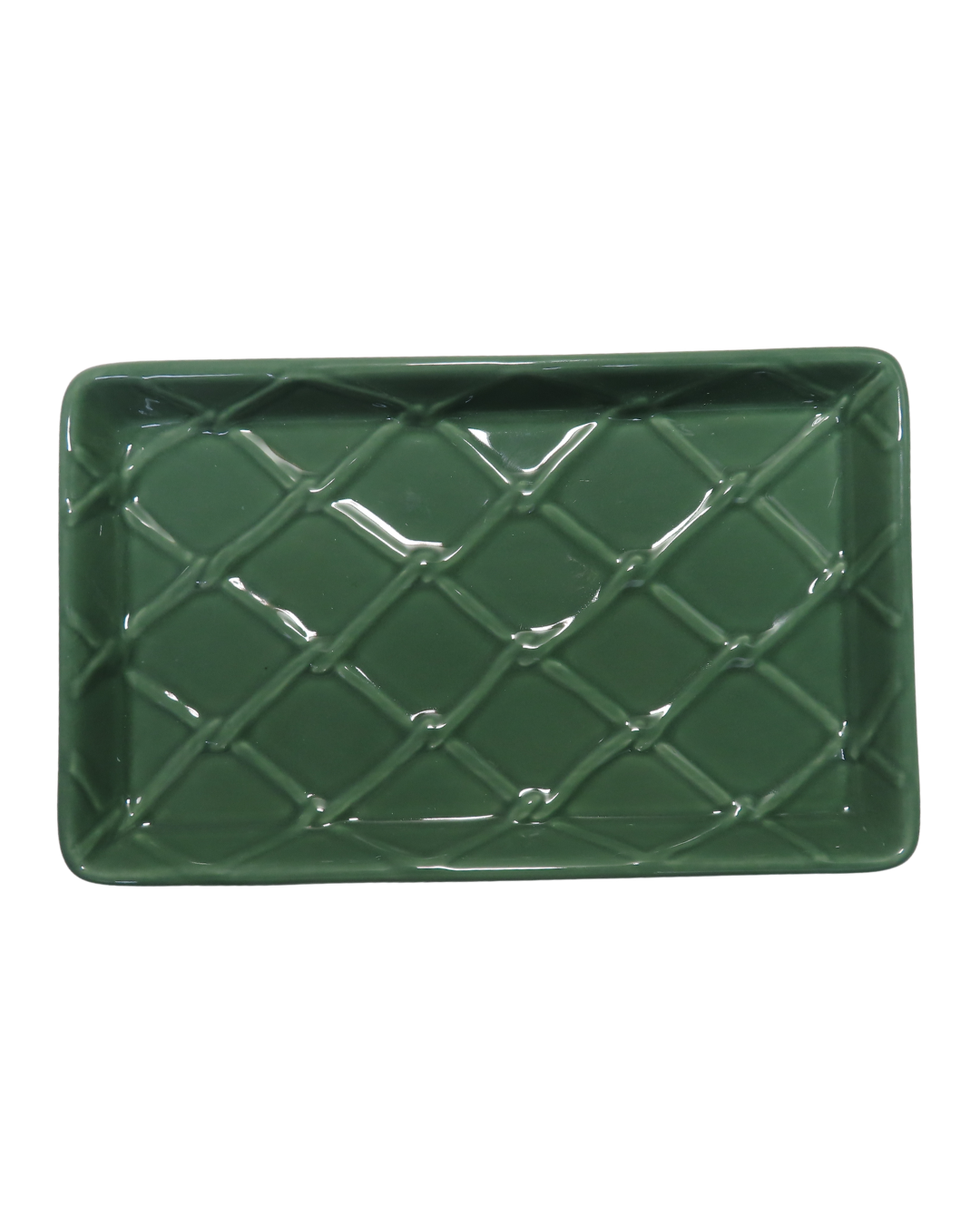 Green Textured Guest Towel Tray - Bandeja para toallas de invitados
