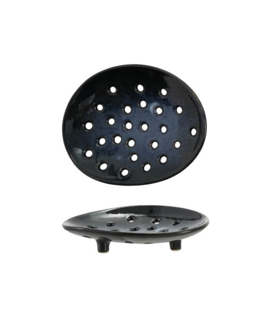 Stoneware Footed Soap Dish, 4 Colors / Jabonera con soporte de cerámica
