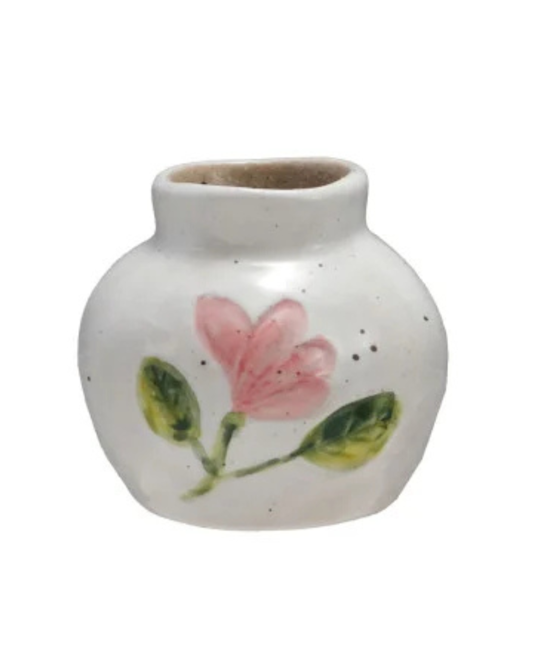 Stoneware Vase with Flower - Jarrón de Cerámica