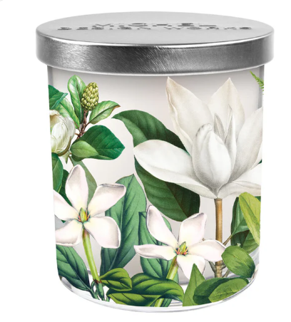 Magnolia Petals Decorative Glass Candle