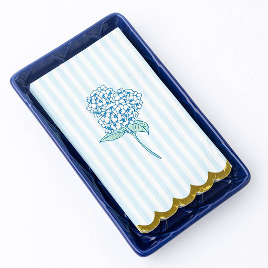 Textured Guest Towel Tray - Navy - Bandeja para toallas de invitados