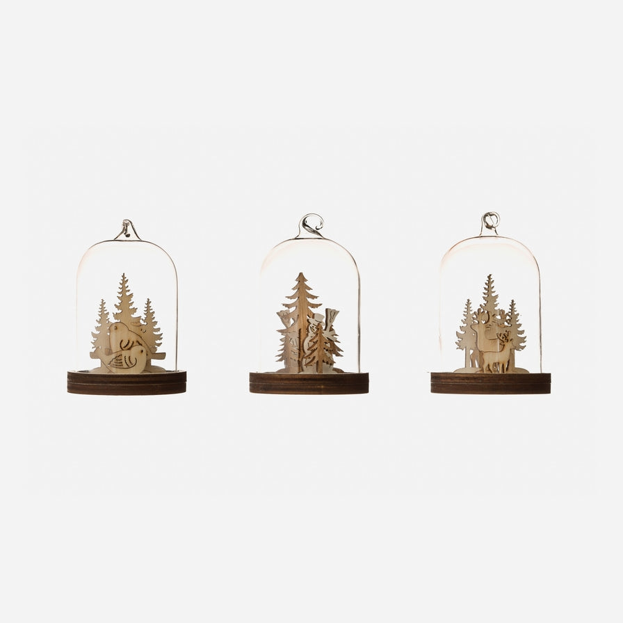 Deer / Snowman / Bird Dome Ornaments - Adornos Navideños