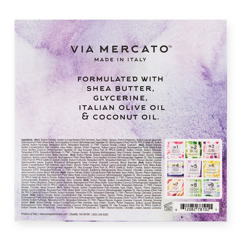 Via Mercato Mini Soap Set of 9 - Set de Regalo 9 Jabones