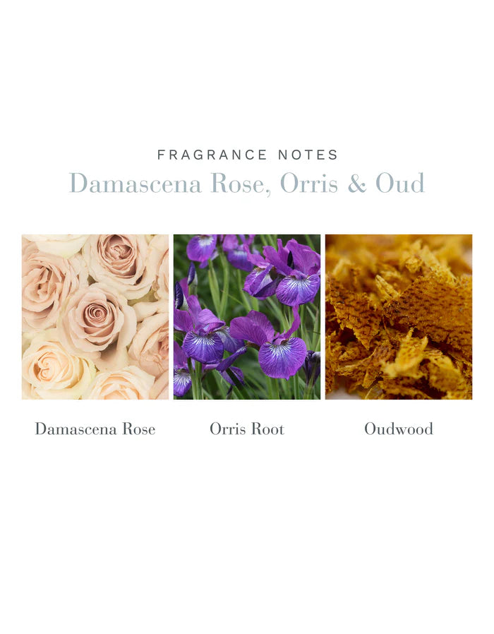 Spray para ambientes con aroma a rosa damascena, lirio y oud