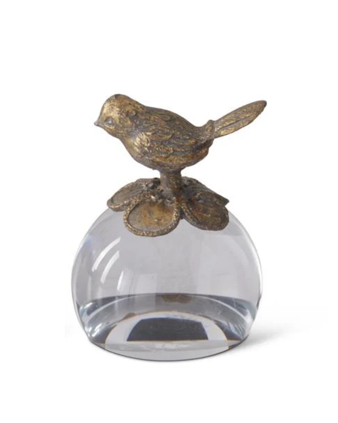 10.75 ASSORTED 3.75 INCH GOLD METAL & GLASS PAPERWEIGHTS - PISAPAPELES EN FORMA DE AVE