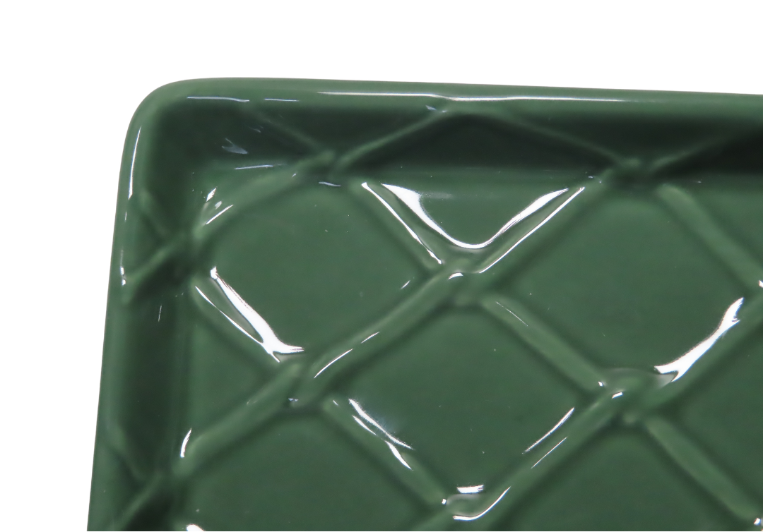 Green Textured Guest Towel Tray - Bandeja para toallas de invitados
