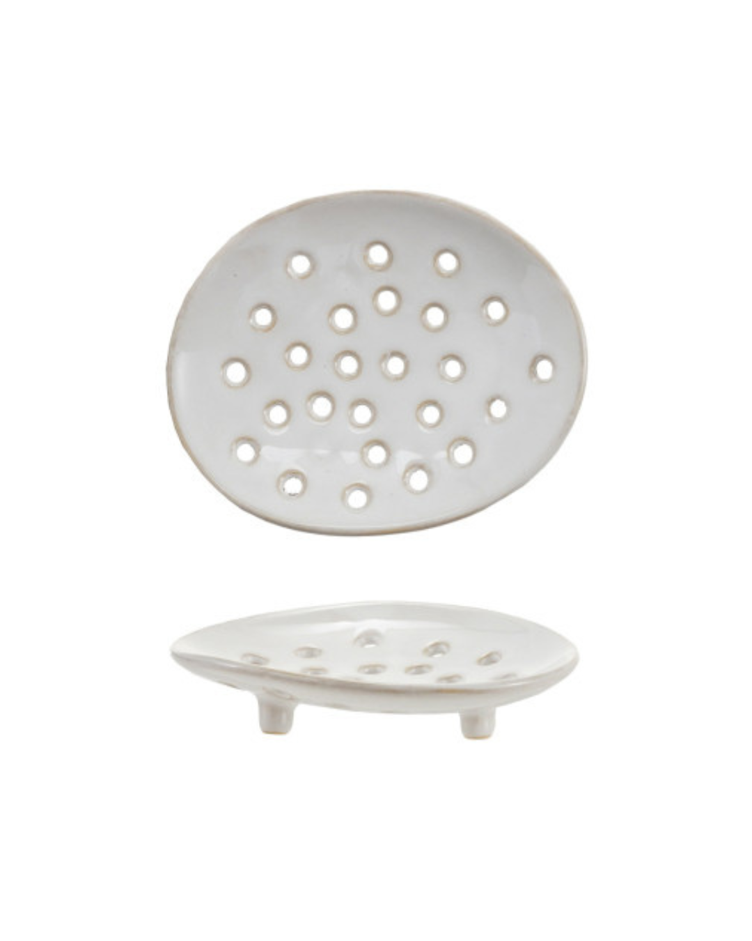 Stoneware Footed Soap Dish, 4 Colors / Jabonera con soporte de cerámica