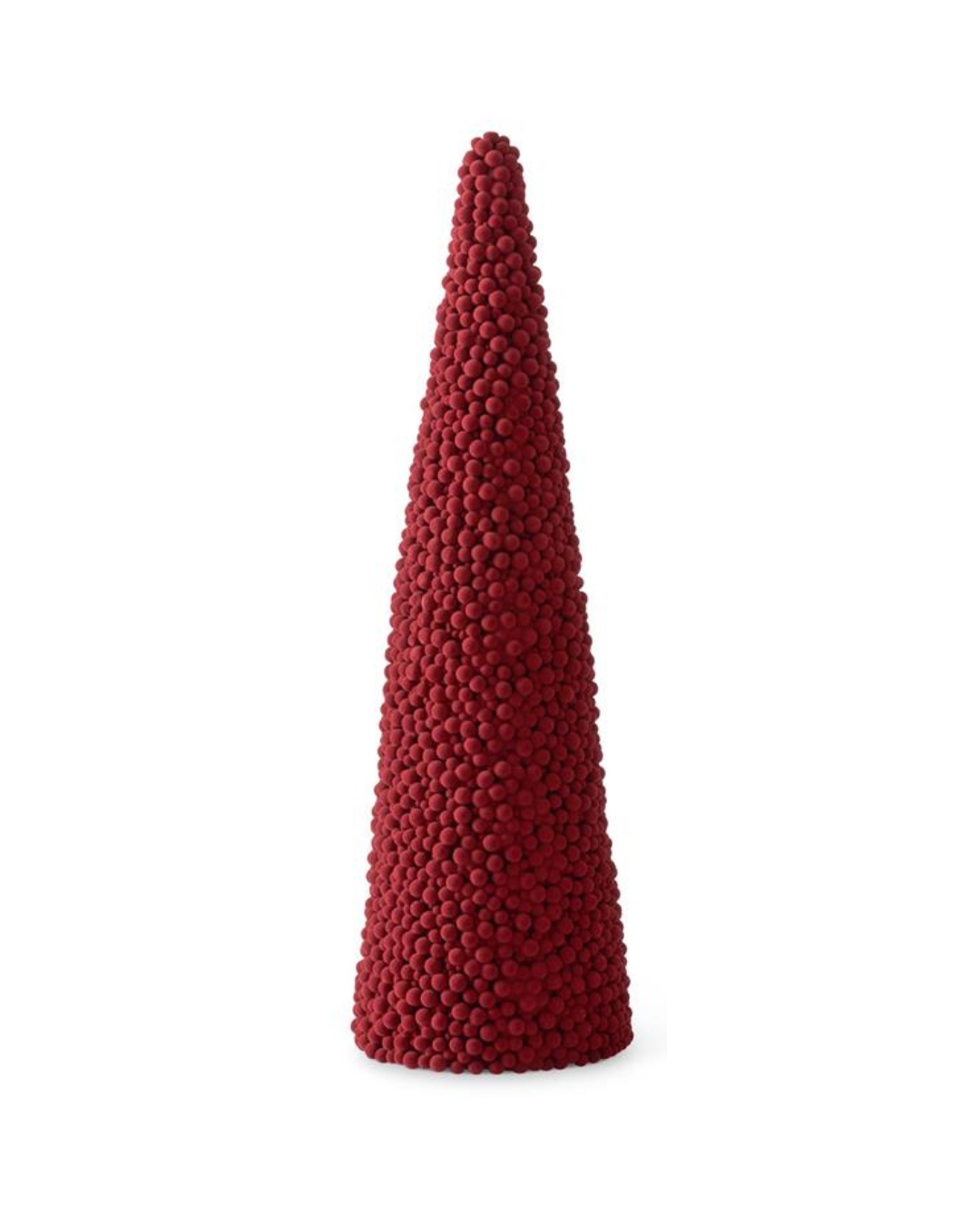 Burgundy Multi Size Pompom Ball Cone Trees - Árboles