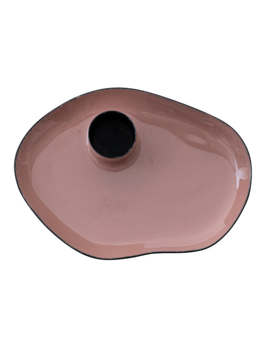 Enameled Metal Taper Holder with Tray, 3 Styles / Portavelas de metal esmaltado con bandeja, 3 estilos