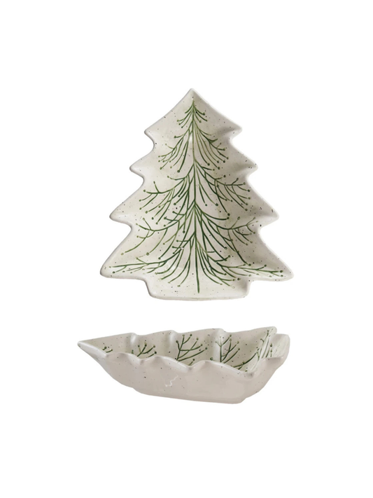 Hand-Painted Ceramic Tree Shaped Dishes - Platos de Árbol