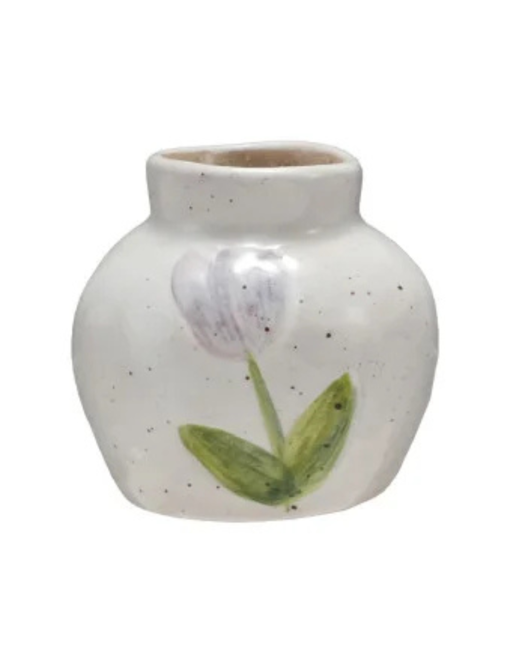 Stoneware Vase with Flower - Jarrón de Cerámica