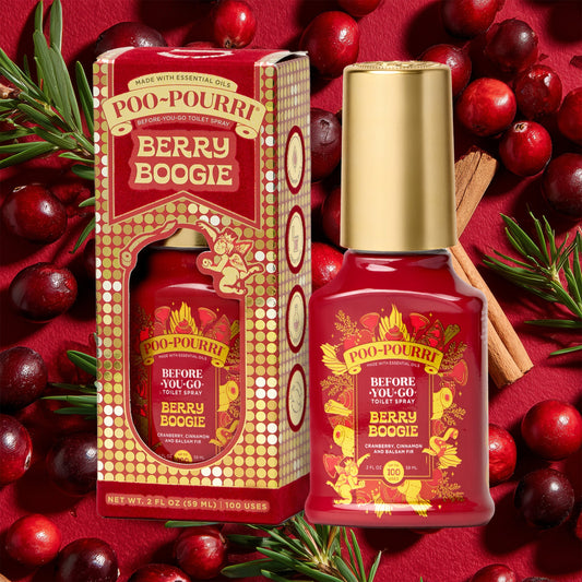 Poo~Pourri Berry Boogie Cranberry + Cinnamon + Balsam Fir 2 oz.