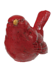 Hand-Painted Embossed Ceramic Bird - Figura de Ave