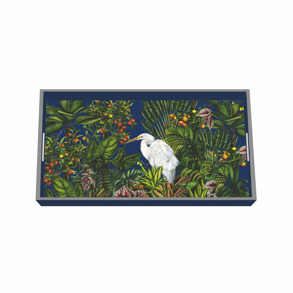 Bandeja de madera lacada de Egret Island