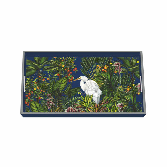 Bandeja de madera lacada de Egret Island